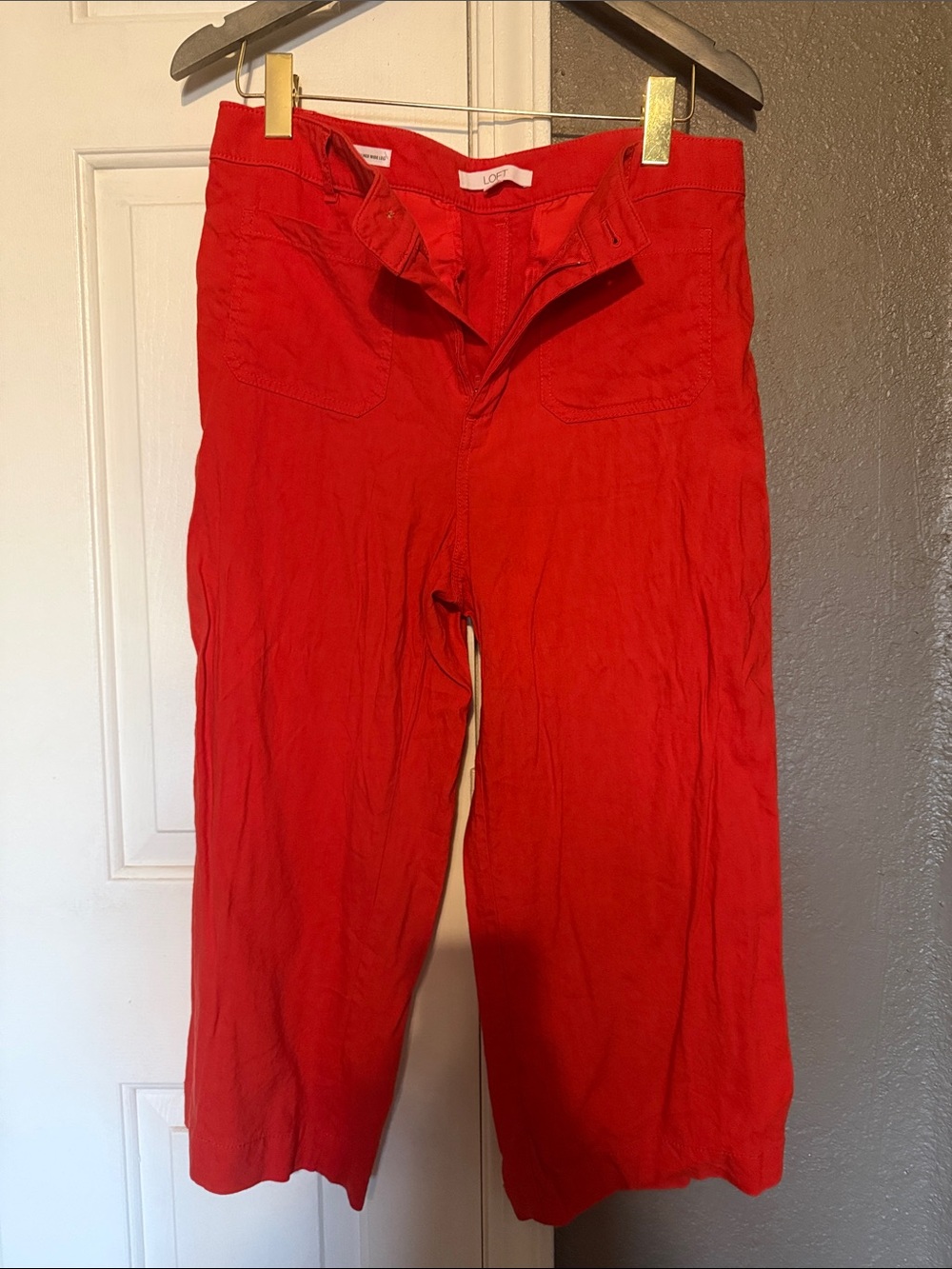 LOFT orange Wide-Leg Palmer pants